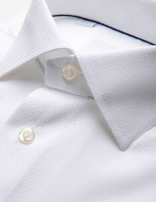 Slim Fit Skjorta Bomull/Tencel Vit