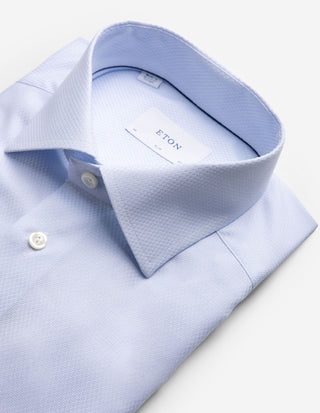 Slim Fit Skjorta Bomull/Tencel Ljusblå