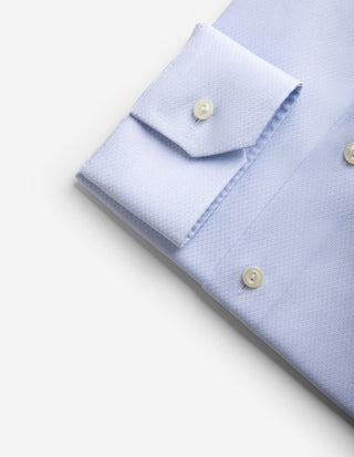 Slim Fit Skjorta Bomull/Tencel Ljusblå