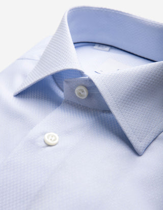 Slim Fit Skjorta Bomull/Tencel Ljusblå
