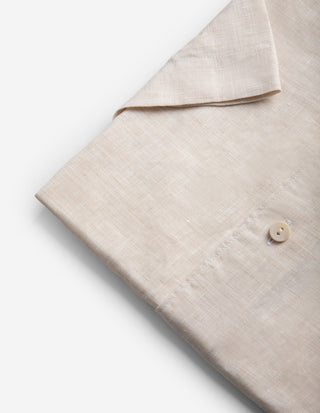 Skjorta Kortärmad Linne Beige