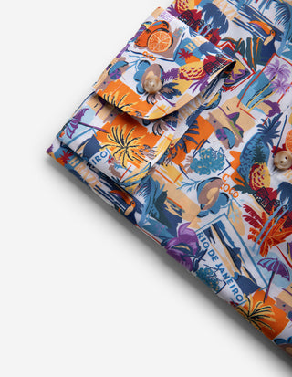 Casual Fit Skjorta Poplin Copacabana Flerfärgad