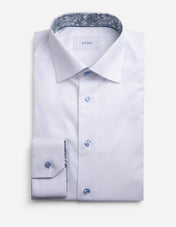 Contemporary Fit Kontrast Skjorta Signature Twill Vit