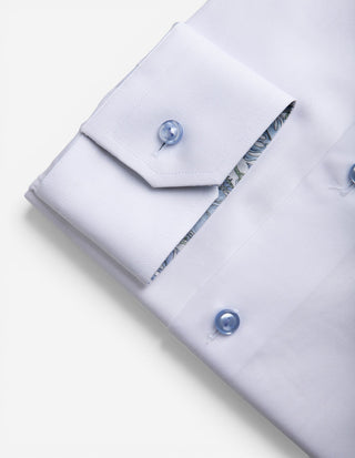 Contemporary Fit Kontrast Skjorta Signature Twill Vit