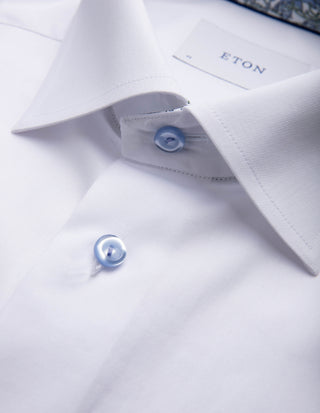 Contemporary Fit Kontrast Skjorta Signature Twill Vit