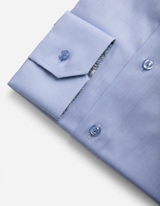 Contemporary Fit Kontrast Skjorta Signature Twill Ljusblå