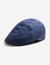 Texas Linen Flat Cap Mörkblå