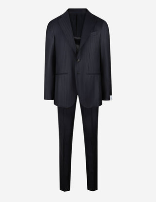 Aida Kostym Ull Kritstrecksrandig Marinblå