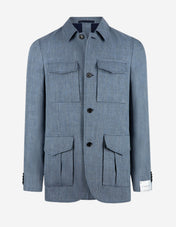 Saba Safari Jacket Linne Ull Blå