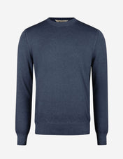 Tröja Rundhals Vintage S Merino Blå