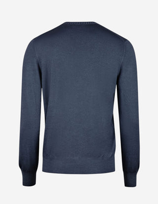 Tröja Rundhals Vintage S Merino Blå