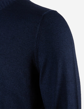 Tröja Rundhals Vintage S Merino Marinblå