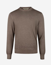 Tröja Rundhals Vintage S Merino Gråbeige