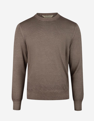 Tröja Rundhals Vintage S Merino Gråbeige