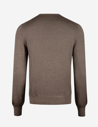 Tröja Rundhals Vintage S Merino Gråbeige