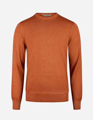 Tröja Rundhals Vintage S Merino Rost Orange