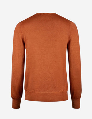 Tröja Rundhals Vintage S Merino Rost Orange