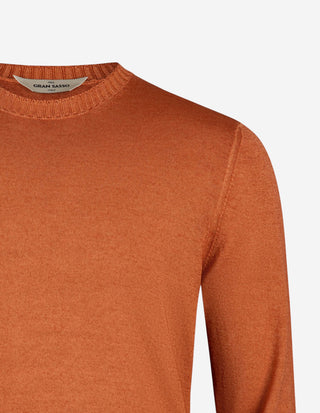 Tröja Rundhals Vintage S Merino Rost Orange