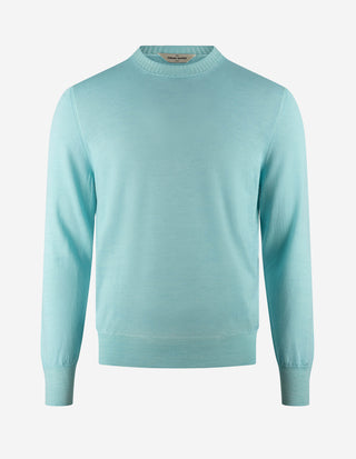 Tröja Rundhals Vintage S Merino Turkos