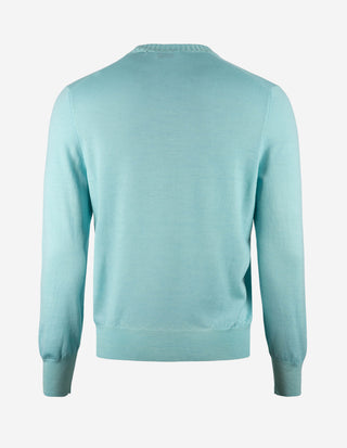 Tröja Rundhals Vintage S Merino Turkos
