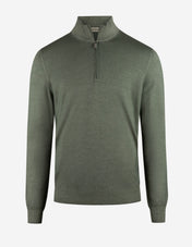 Zip-tröja Vintage S Merino Olivgrön