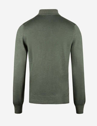 Zip-tröja Vintage S Merino Olivgrön
