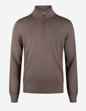 Zip-tröja Vintage S Merino Gråbeige