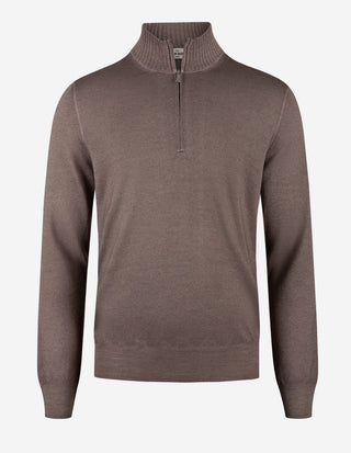 Zip-tröja Vintage S Merino Gråbeige