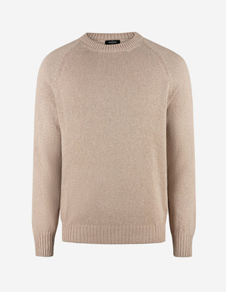 Tröja Rundhals Stickad Beige