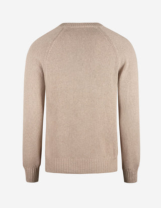 Tröja Rundhals Stickad Beige