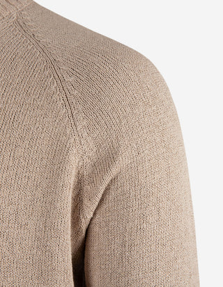 Tröja Rundhals Stickad Beige