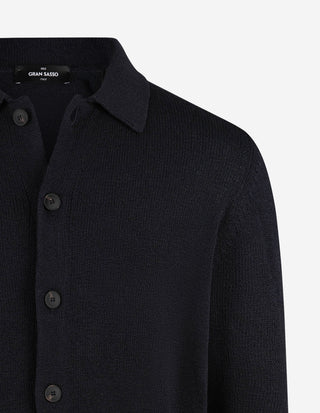 Skjortcardigan Bomull Cashmere Navy