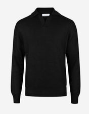 Tröja Open Collar Linne Bomull Svart