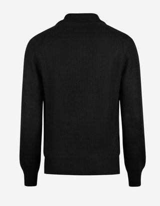 Tröja Open Collar Linne Bomull Svart
