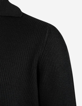 Tröja Open Collar Linne Bomull Svart