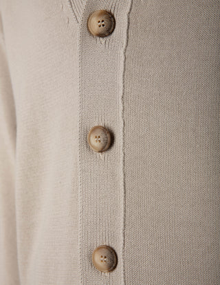 Cardigan Retro Bomull Beige