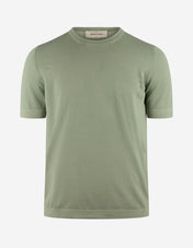 T-shirt Finstickad Bomull Ljusgrön