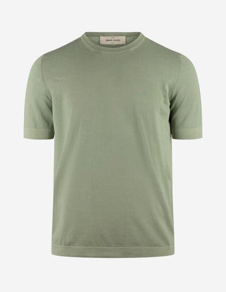 T-shirt Finstickad Bomull Ljusgrön