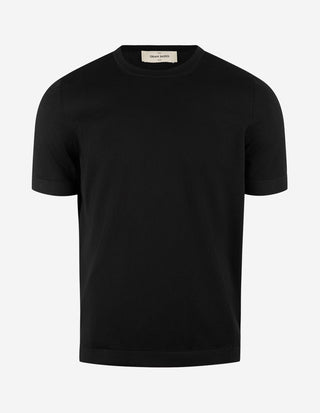 T-shirt Finstickad Bomull Svart