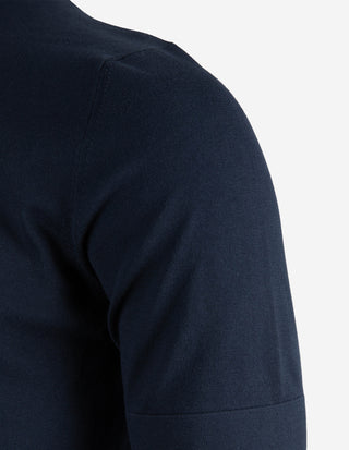 T-shirt Finstickad Bomull Navy