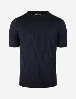T-shirt Siden Marinblå