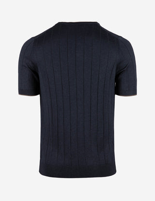 T-shirt Siden Marinblå