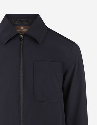 Zipped Shirt Jacket Jacka Teknisk Stretch Marinblå