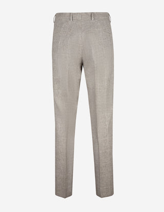 Dandy Byxa Linne Glencheck Ljusbeige