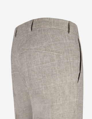 Dandy Byxa Linne Glencheck Ljusbeige