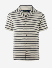 Skjorta Kortärmad Bomull Cream/Navy