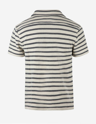 Skjorta Kortärmad Bomull Cream/Navy