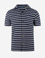 Skjorta Kortärmad Bomull Navy/Cream