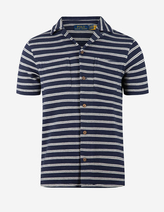 Skjorta Kortärmad Bomull Navy/Cream