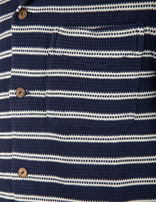 Skjorta Kortärmad Bomull Navy/Cream